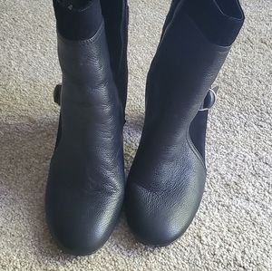 Black suede leather bootie boots 10 size Nine West